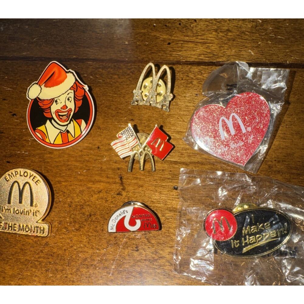 McDonald's‎ Vintage Enamel Crew Employee Lapel Pins Set of 7 Collectible